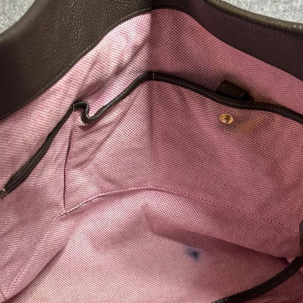 Dooney &‎ Bourke Hobo Bag Womens Large Brown Pebble Leather Shoulder Purse